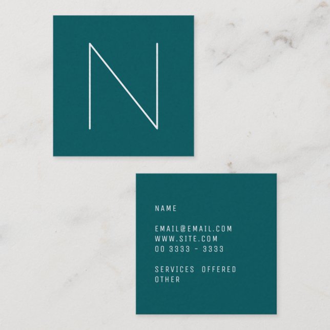 Elegante minimale schlichte schattierte Fichte Quadratische Visitenkarte (Vorne/Hinten)