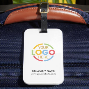 Elegante minimale Schwarz-weiß-Business-Logo-Reise Gepäckanhänger