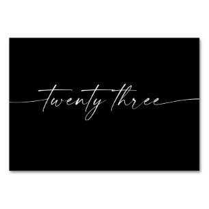 Elegante minimale Skriptkarten Nummer 23 Tischnummer