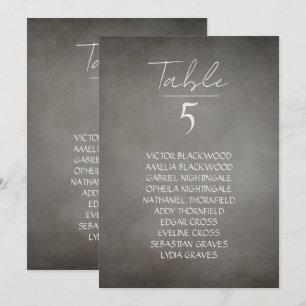 Elegante minimale Smoky Hanging Seating Chart Feiertagskarte