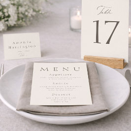 Elegante minimale taupe Hochzeitstischnummern 1–19 Dankeskarte