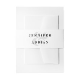 Elegante minimale White Modern Wedding Einladung s Einladungsbanderole