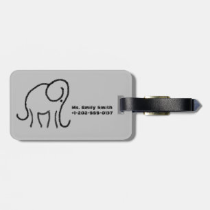 Elegante minimalis cooler stylised Elefant Gepäckanhänger