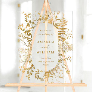 Elegante Minimalist WELCOME Hochzeit Acrylschild
