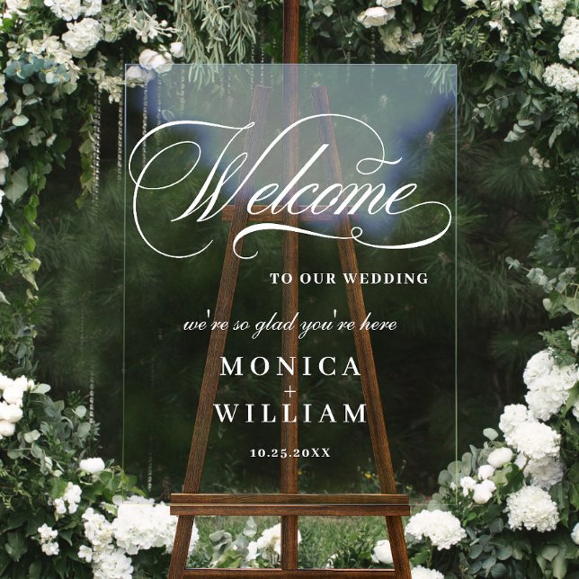 Elegante Minimalist WELCOME Hochzeit Acrylschild (Von Creator hochgeladen)
