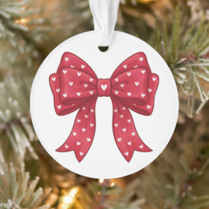 Elegante Minimalistin Coquette Rote Schleife mit H Ornament