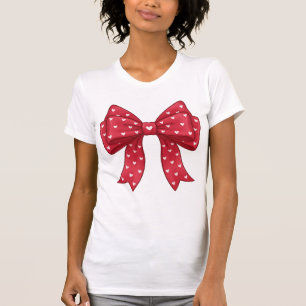 Elegante Minimalistin Coquette Rote Schleife mit H T-Shirt