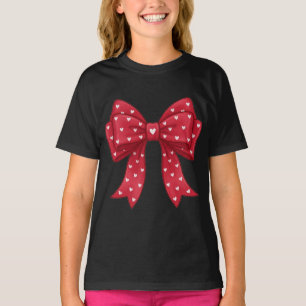 Elegante Minimalistin Coquette Rote Schleife mit H T-Shirt