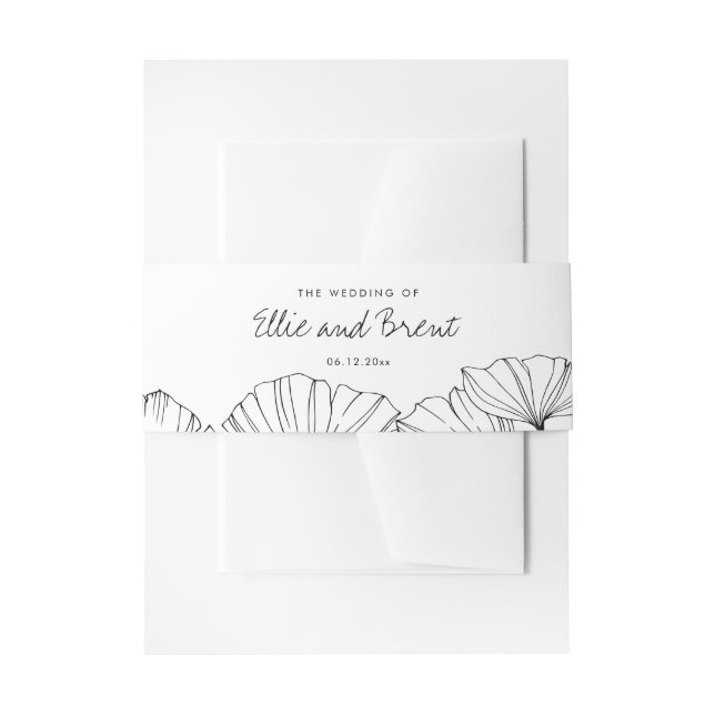 Elegante Minimalistin Ginkgo Biloba Hochzeit Einladungsbanderole (Vorderseite Beispiel)