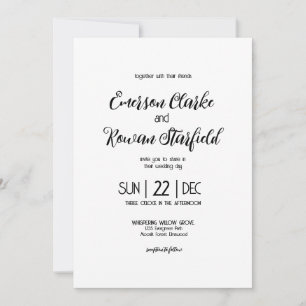 Elegante minimalistisch bearbeitbare Hochzeit Einladung