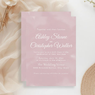 Elegante Minimalistisch Blush Pink White Script Ho Einladung