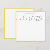 Elegante Minimalistisch-Gelbe Streifen Graue Skrip