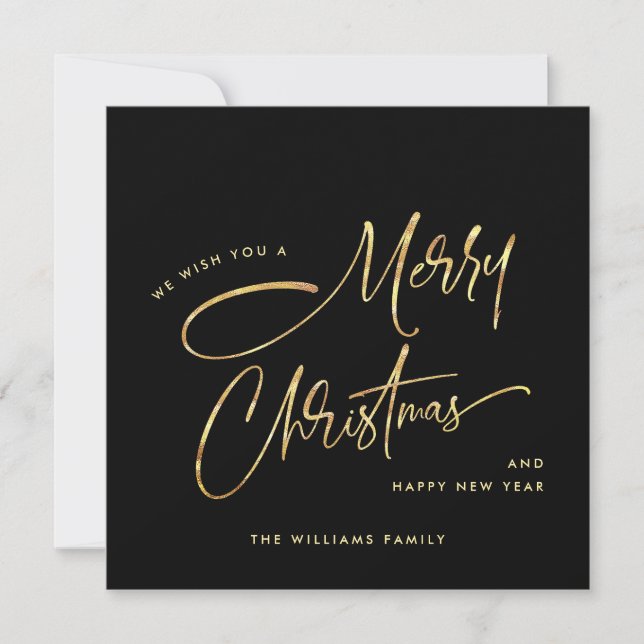 Elegante Minimalistisch Golden Meriten Weihnachten (Vorderseite)