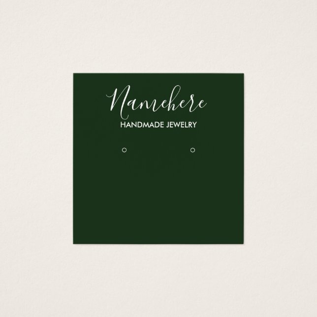 Elegante, minimalistisch grüne Ohrring-Grafikkarte (Vorderseite)