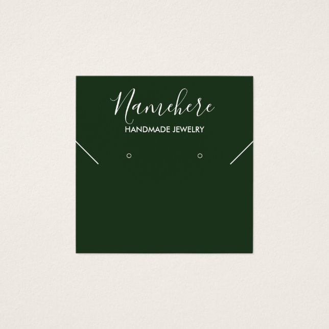 Elegante, minimalistisch grüne Ohrring-Grafikkarte (Vorderseite)