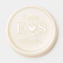 Elegante Minimalistisch Heart Monogram Wedding