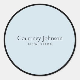 Elegante Minimalistisch Luxus Boutique Schwarz/Bla Runder Aufkleber