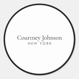 Elegante Minimalistisch Luxus Boutique Schwarz/Wei Runder Aufkleber