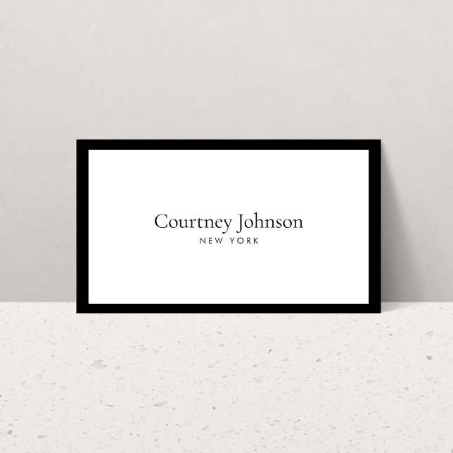 Elegante Minimalistisch Luxus Boutique Schwarz/Wei Visitenkarte (Von Creator hochgeladen)