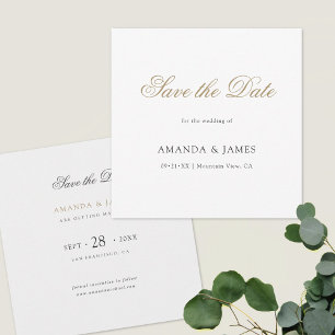 Elegante Minimalistisch-moderne Gold-Custom Save The Date