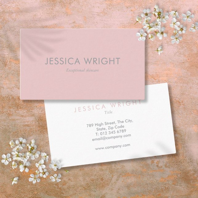 Elegante Minimalistisch Moderne Rosa Beruflich Visitenkarte (Elegant Minimalist Modern Blush Pink Professional Business Card)