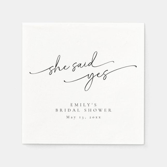 Elegante, minimalistisch personalisierte Bridal-Du Serviette (Vorderseite)