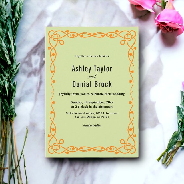 Elegante Minimalistisch Sage Green Chic Blumenhoch Einladung (Von Creator hochgeladen)