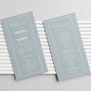 Elegante Minimalistisch-schicke Hochzeitsprogramme