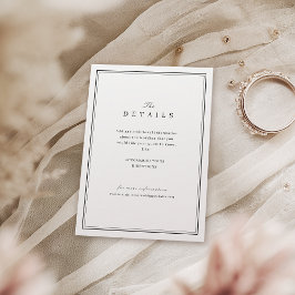 Elegante, minimalistisch-schwarz-weiße Hochzeitsde Begleitkarte