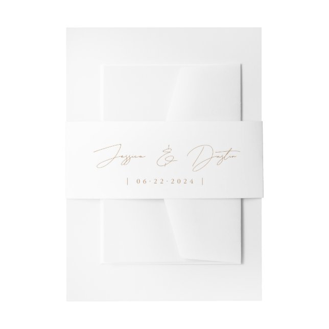 Elegante Minimalistisch-Script-Goldhochzeit Einladungsbanderole (Vorderseite Beispiel)