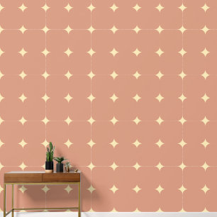 Elegante Minimalistisch Stars Pink Tan Squared Mus Tapete