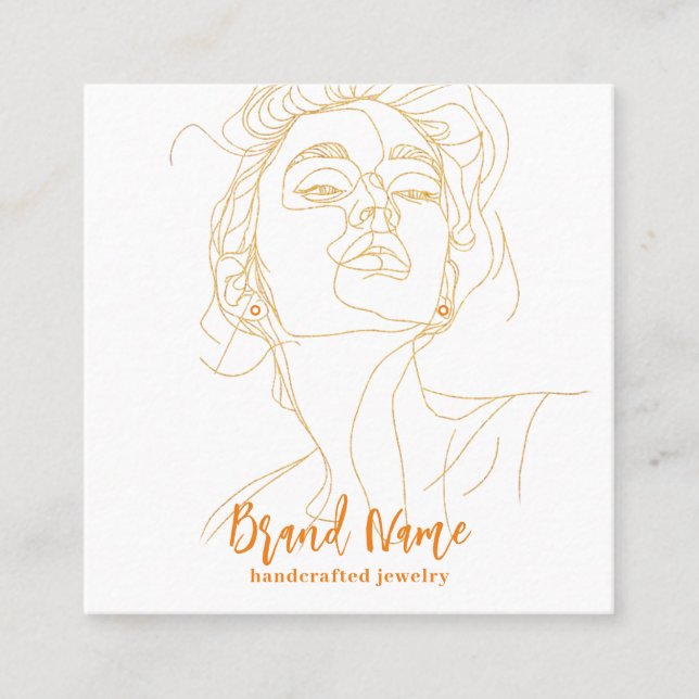 Elegante Minimalistisch Zeichnend Earring Display  Quadratische Visitenkarte (Vorderseite)