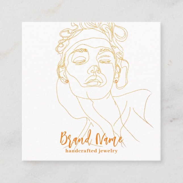 Elegante Minimalistisch Zeichnend Earring Display  Quadratische Visitenkarte (Vorderseite)