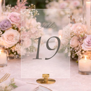 Elegante Minimalistische Acryl-Hochzeitstischnumme Acryleinladungen