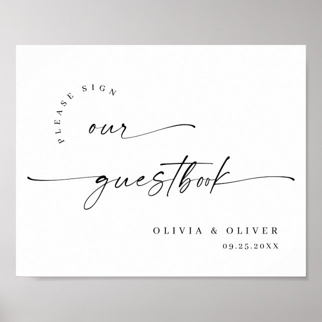 Elegante Minimalistische Begrüßungskalligrafie Poster (Vorne)