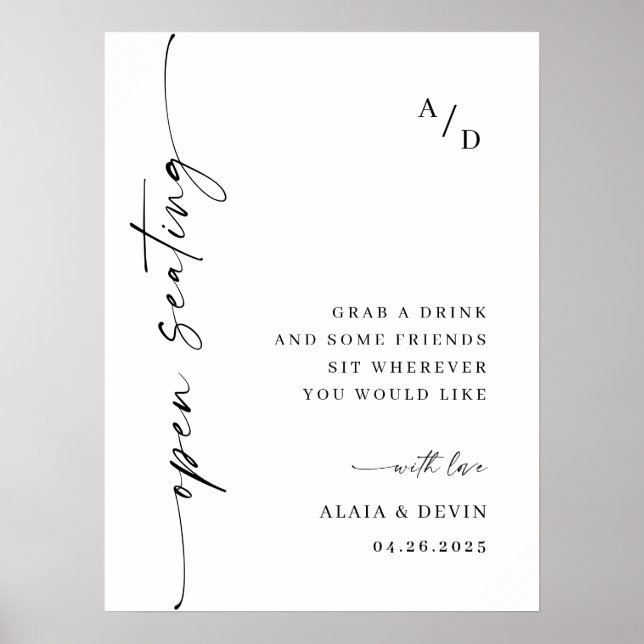 Elegante Minimalistische Begrüßungskalligrafie Poster (Vorne)