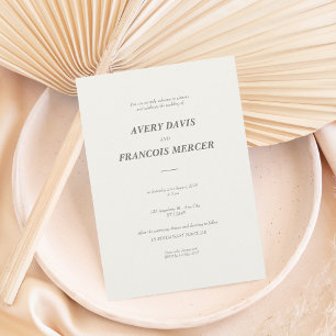 Elegante Minimalistische Beige Hochzeit Einladung