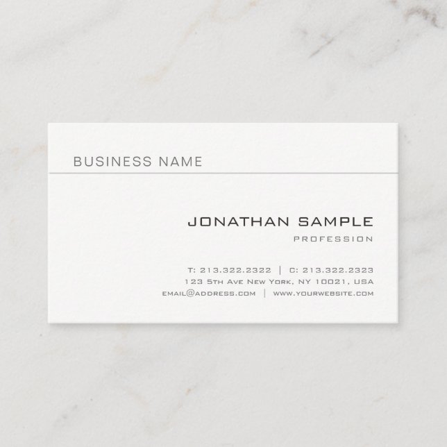 Elegante Minimalistische Beruflich Moderne Schlich Visitenkarte (Vorderseite)