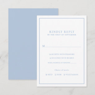 Elegante, Minimalistische, blaue Rahmen RSVP Karte
