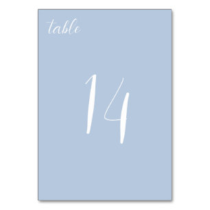Elegante Minimalistische Blue Wedding Table Card Tischnummer