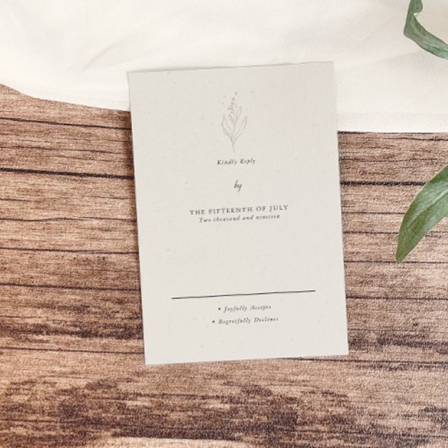 Elegante Minimalistische Blumenhochzeit RSVP Karte (Von Creator hochgeladen)