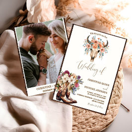 Elegante Minimalistische Boho Western Cowboy Weddi Einladung