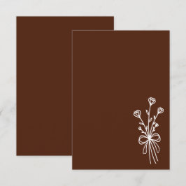 Elegante Minimalistische Braune Hochzeit Einladung