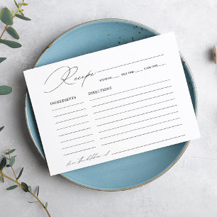Elegante Minimalistische Brautparty Rezept-Karte