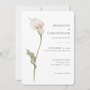 Elegante Minimalistische Calla-Lilien-Hochzeit Einladung