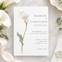 Elegante Minimalistische Calla-Lilien-Hochzeit Einladung