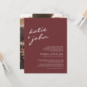Elegante Minimalistische Cinnamon-Hochzeit Einladung