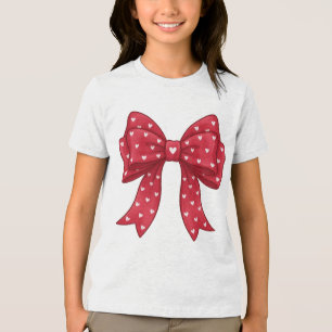 Elegante minimalistische Coquette-Rote Schleife mi Tri-Blend Shirt