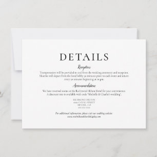 Elegante Minimalistische Details zur Hochzeit Einladung