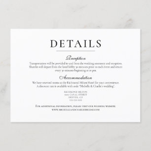 Elegante Minimalistische Details zur Hochzeit Einladung